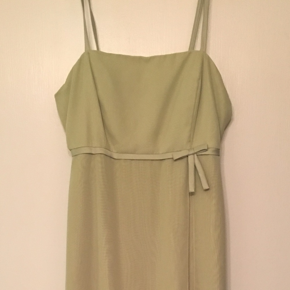Sage Green Tea Length Formal Dress